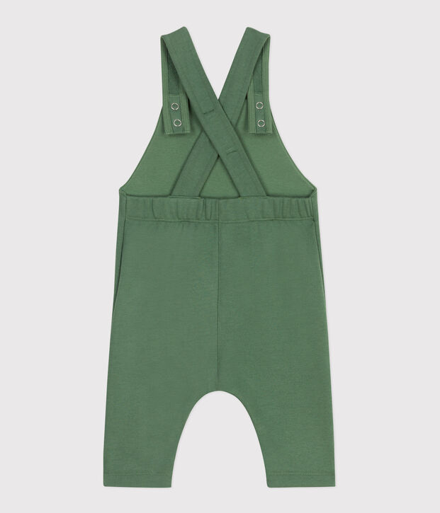 Salopette lunga in cotone tinta unita neonato verde