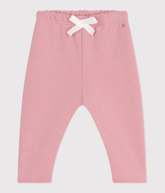 Joggers in cotone tinta unita neonato rosa CHARME