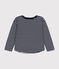 T-shirt a maniche lunghe in tubique bambino blu SMOKING/bianco MARSHMALLOW