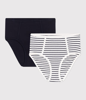 Confezione da 2 slip vita alta in misto cotone ed elastam donna - 2