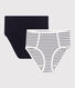 Confezione da 2 slip vita alta in misto cotone ed elastam donna