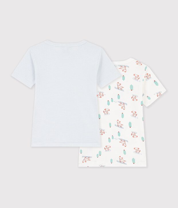 Set di T-shirt a maniche corte in cotone con cani stampati bambino multicolore