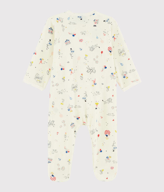 Tutina fantasia bebè femmina in ciniglia bianco MARSHMALLOW/bianco MULTICO