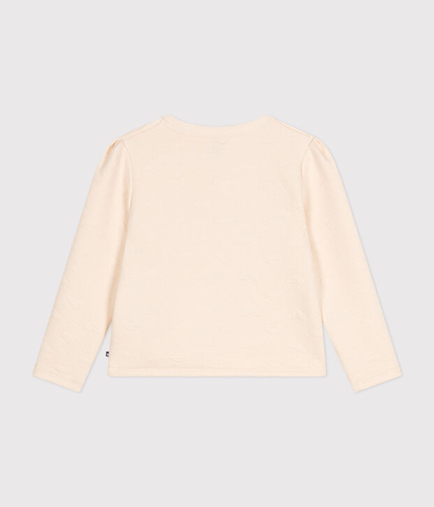 Cardigan in tubique bambina ecru