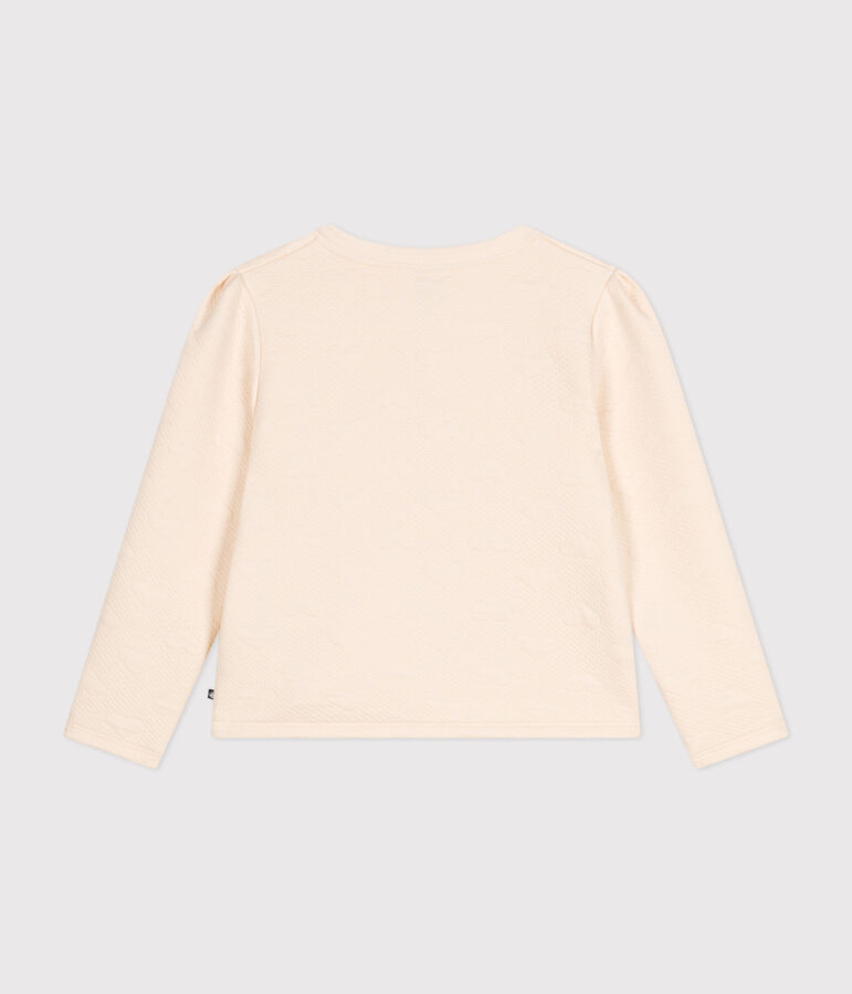 Cardigan in tubique bambina ecru