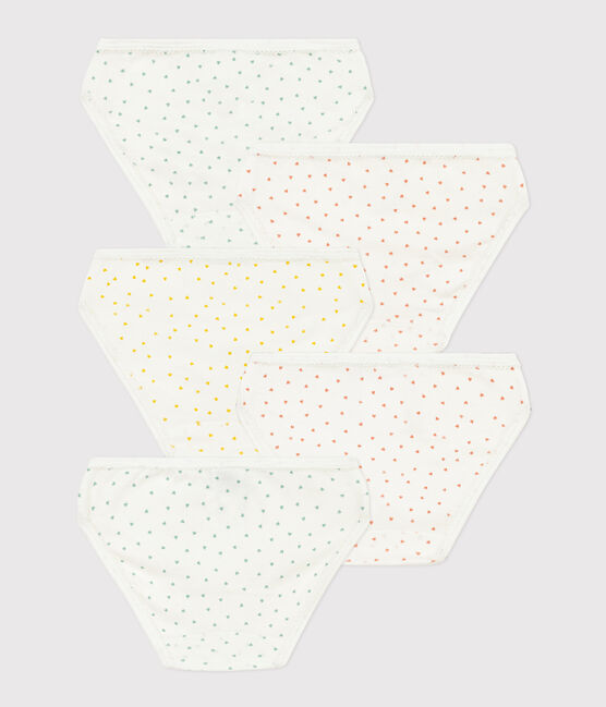 Set di 5 slip bambina in cotone a cuoricini variante 1