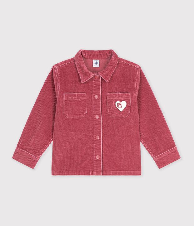 Camicia in velluto tinta unita bambino. rosa