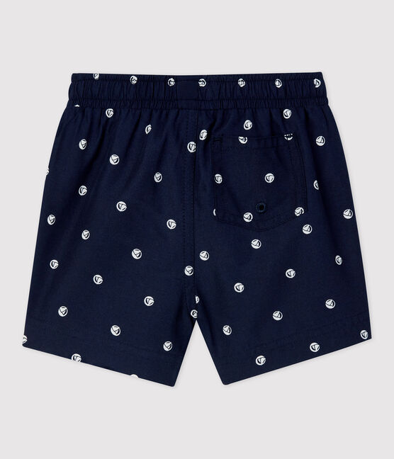 Shorts da mare per bebè in materiale eco-sostenibile blu SMOKING/bianco MARSHMALLOW