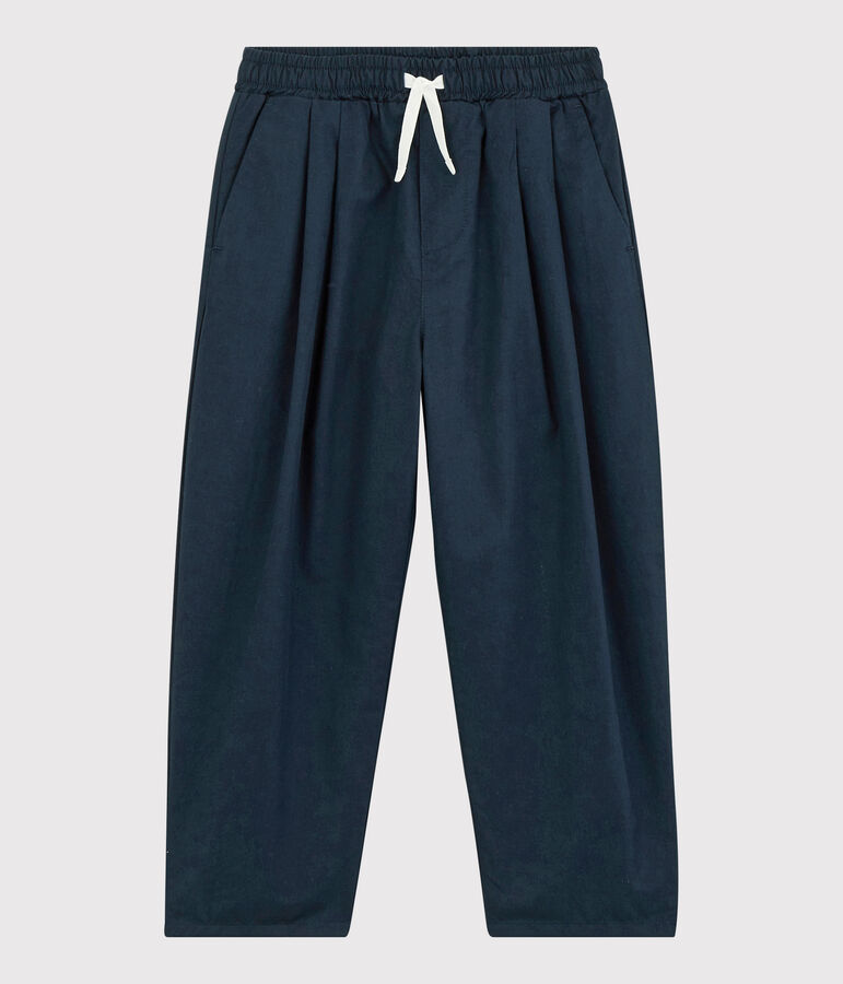 Pantaloni comodi in serge di cotone bambino blu SMOKING