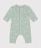 Tutina lunga in tubique neonato verde HERBIER/bianco MULTICO
