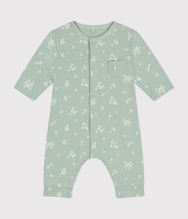Tutina lunga in tubique neonato verde/multicolore