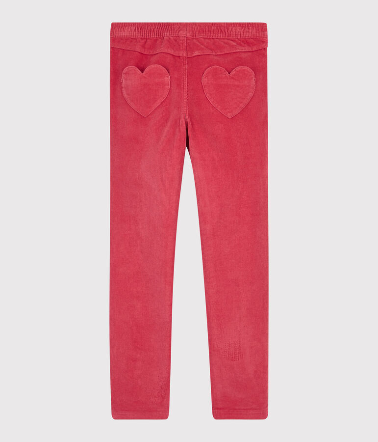 Pantaloni in velluto bambina rosa