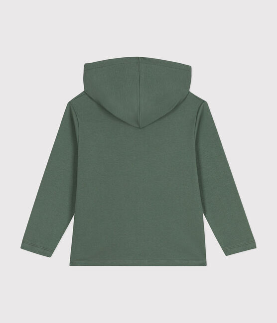 Felpa con zip e cappuccio a costina bambino verde CROCO