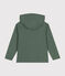 Felpa con zip e cappuccio a costina bambino verde CROCO