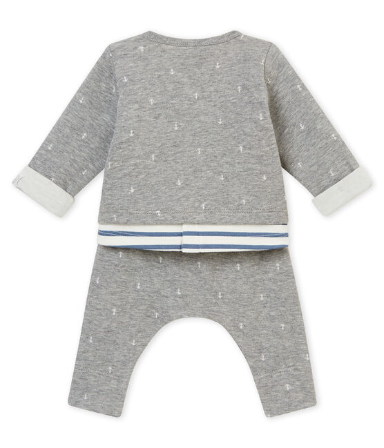 Coordinato tre pezzi in tubique jacquard bebé maschio grigio SUBWAY/bianco MULTICO