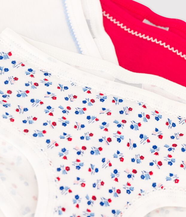 Confezione da 3 slip alti bambina in cotone multicolore