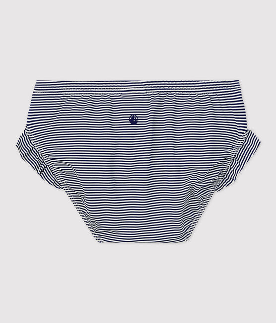 Slip mare in materiale riciclato per bebè blu MEDIEVAL/bianco MARSHMALLOW