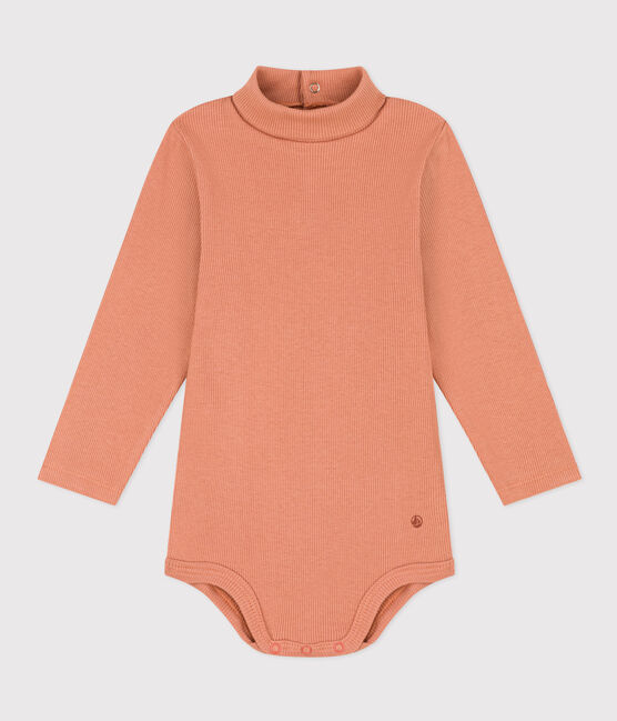 Body a manica lunga e collo alto in cotone per bebè rosa SIENNA