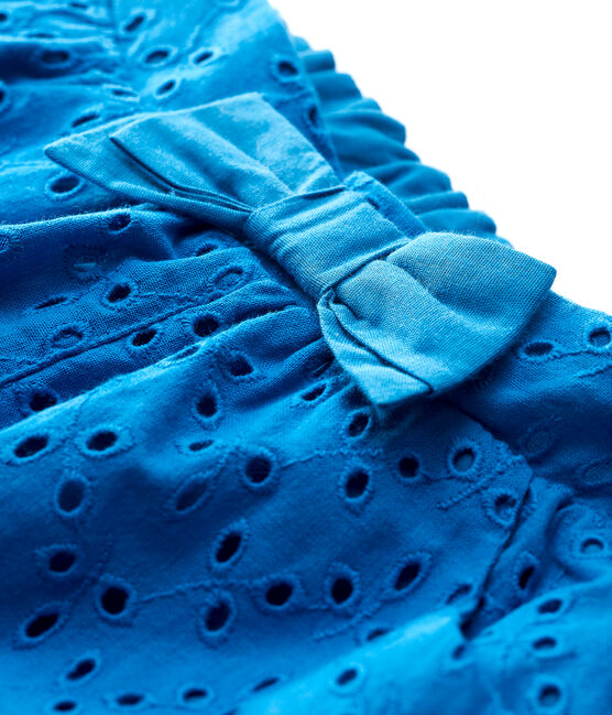 Pantaloncini in sangallo bebè femmina blu MYKONOS