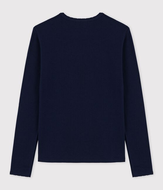 T-shirt iconica punto cocotte in cotone donna blu SMOKING