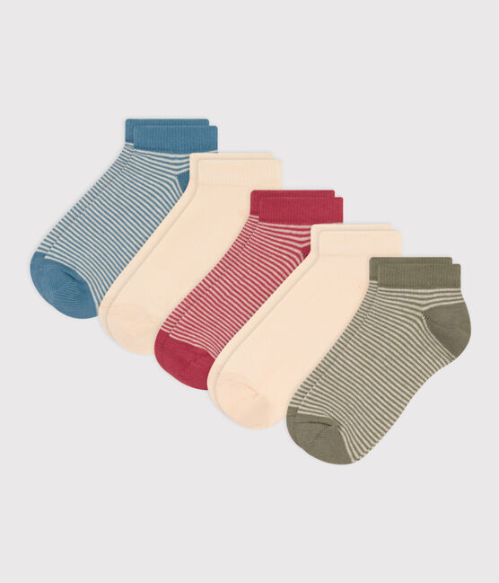 Set di 5 paia di calzini bambino in jersey di cotone a righe variante 1