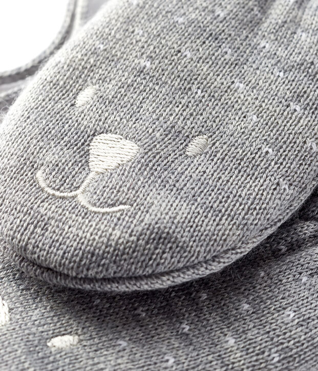 Muffole beb&egrave; foderate in micro pile grigio