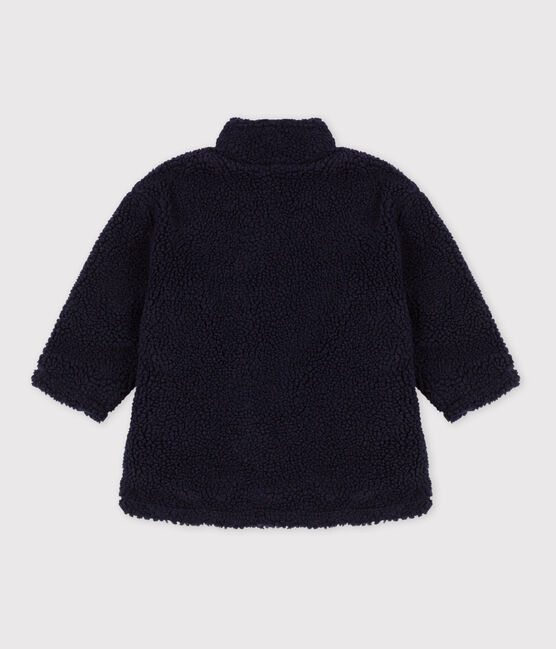Giacca bebè in sherpa riciclata blu SMOKING