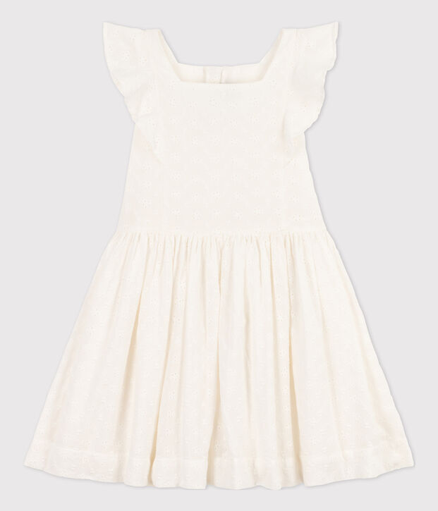 Abito bambina in pizzo sangallo bianco