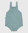 Pagliaccetto neonato in maglia a punto legaccio con spalline verde PAUL