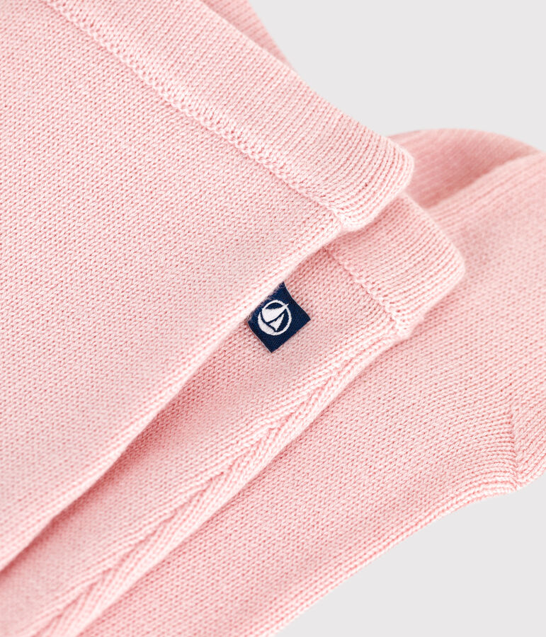 Pantaloni in maglia di lana e cotone neonato rosa