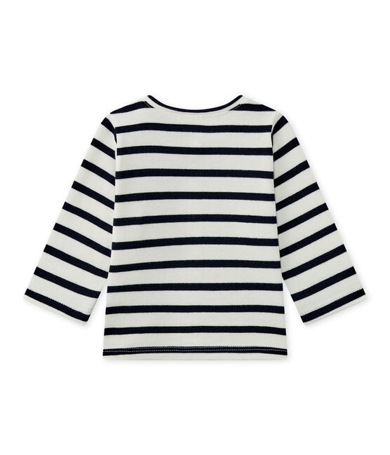 Cardigan beb&eacute; bambina a righe bianco MARSHMALLOW/blu SMOKING