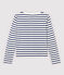 Cardigan in cotone/lino a righe Donna bianco MARSHMALLOW/blu MEDIEVAL