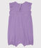 Tutina corta bebè femmina millerighe viola REAL/bianco MARSHMALLOW