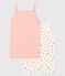 Confezione da 2 canotte con spalline arancioni in cotone bambina variante 1