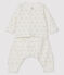Completo 2 pezzi bebè unisex in tubique bianco MARSHMALLOW/beige PERLIN