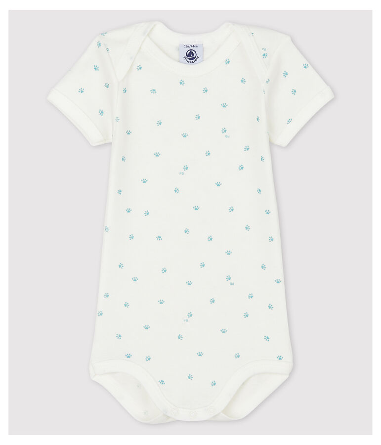 Body manica corta orme beb&egrave; bianco MARSHMALLOW/bianco MISTIGRI