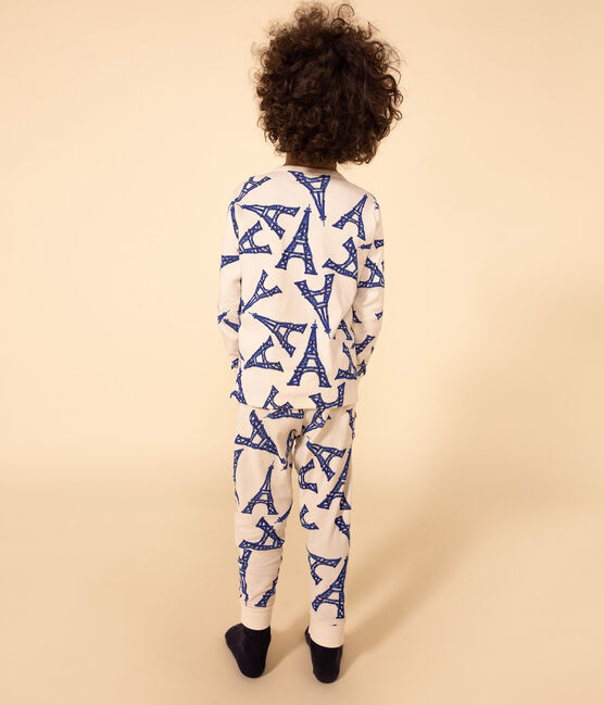 Pigiama fantasia Parigi bambino unisex in cotone bianco AVALANCHE/ MULTICO