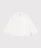 Blusa a maniche lunghe in tela bambina bianco ECUME