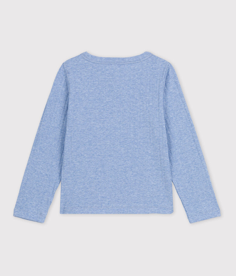T-shirt in cotone bambina blu