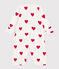 Tutina e sacco nanna in cotone con colletto a cuori rossi neonato bianco MARSHMALLOW/rosso TERKUIT
