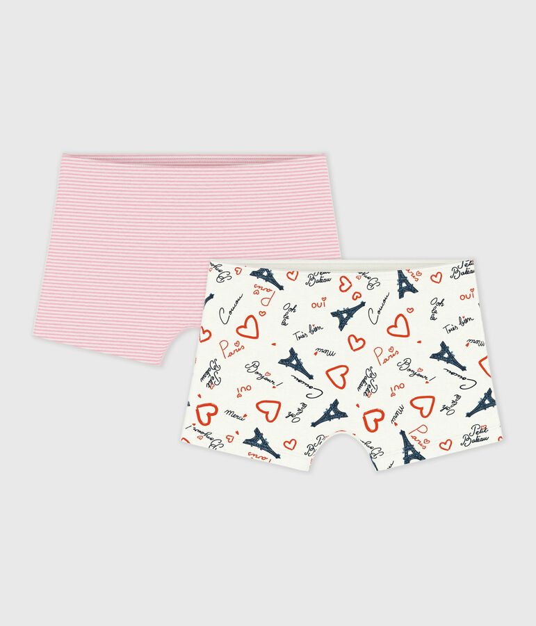 Set di shorty in cotone lunghi con stampa Parigi bambina variante 1