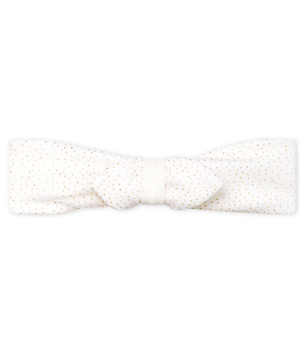 Fascia beb&egrave; femmina in tulle bianco/rosa