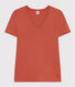 T-shirt L'Iconique scollo a V in cotone tinta unita donna