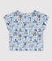 Blusa manica corta fantasia bebè femmina bianco MARSHMALLOW/bianco MULTICO