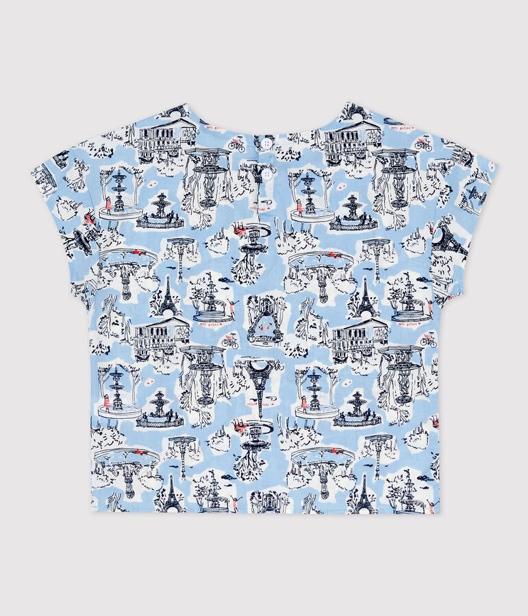 Blusa manica corta fantasia beb&egrave; femmina bianco/multicolore