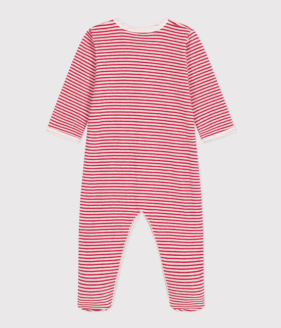 Pigiama bebè amour in ciniglia rosso MARSHMALLOW/bianco CORRIDA