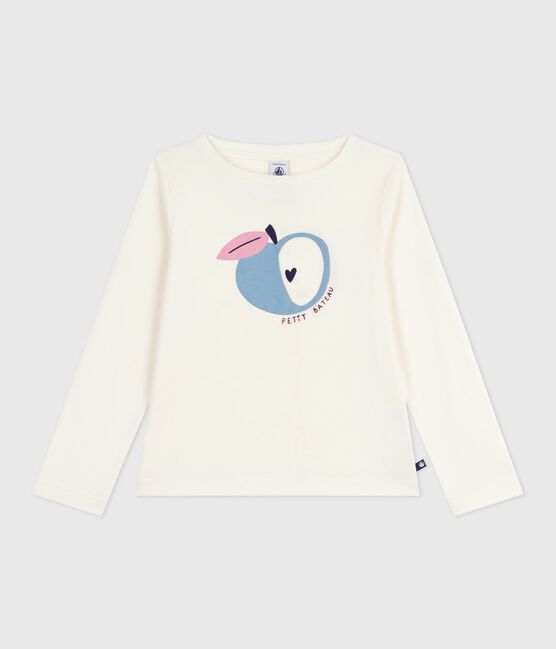 T-shirt a maniche lunghe in cotone con stampa bambina MILK/ MULTICO