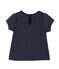 T-shirt per bebè femmina stampata blu SMOKING/bianco LAIT