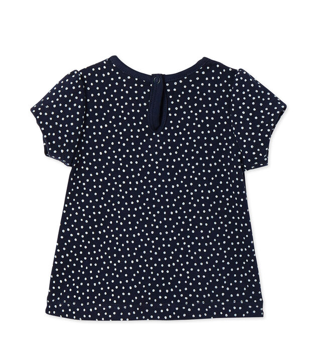 T-shirt per beb&egrave; femmina stampata blu/bianco