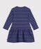 Abito a maniche lunghe in cotone a righe bambina blu/viola